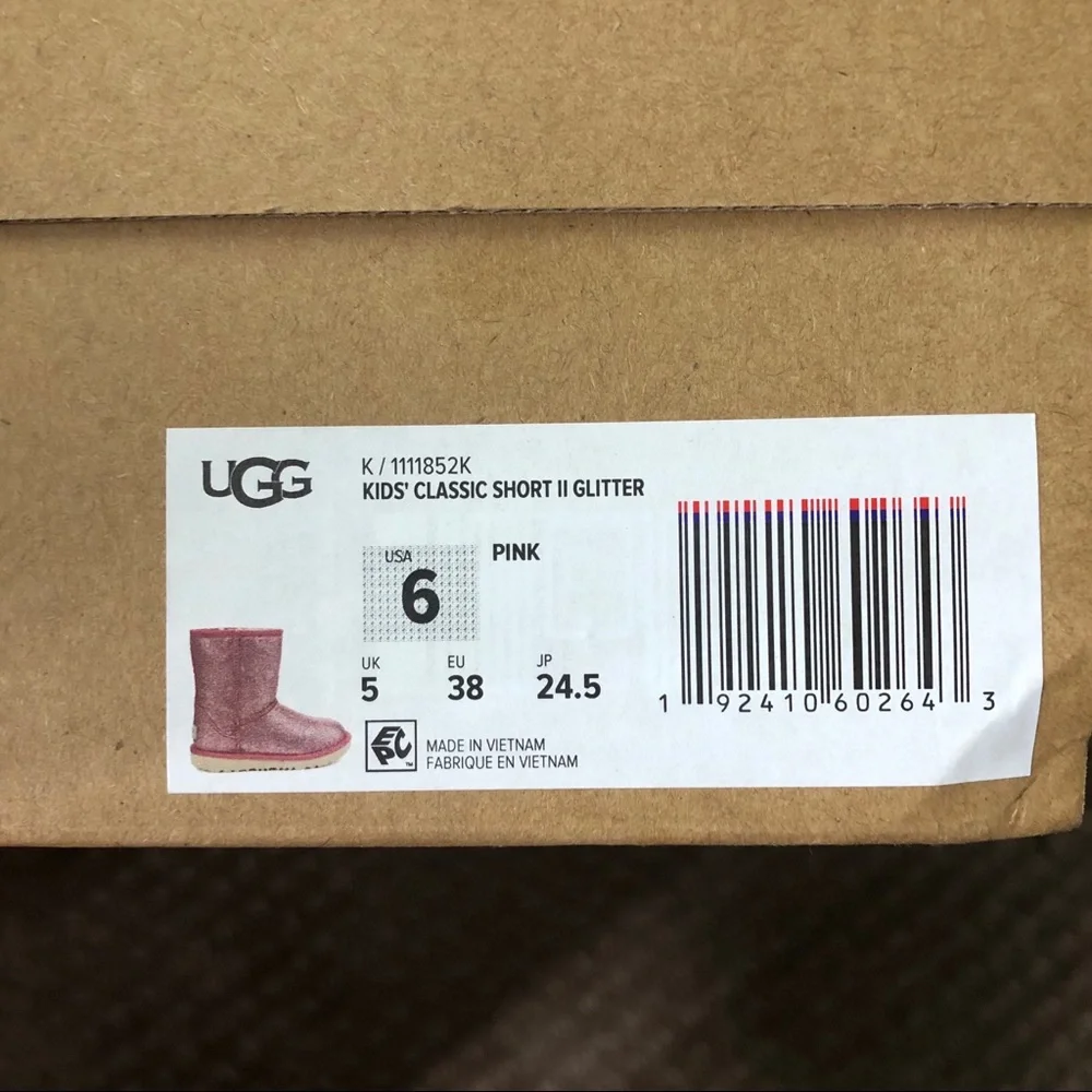 NEW UGG Classic II Glitter Big‎ Kids Boot